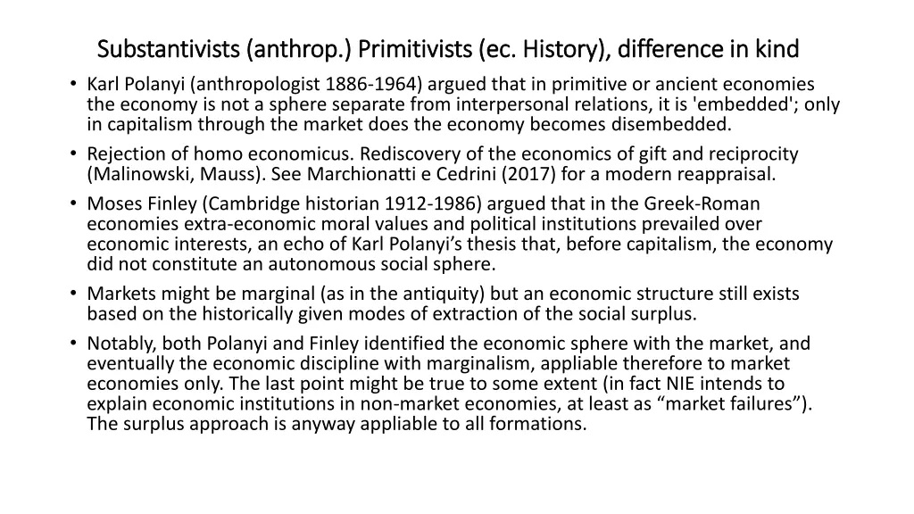 substantivists substantivists anthrop karl