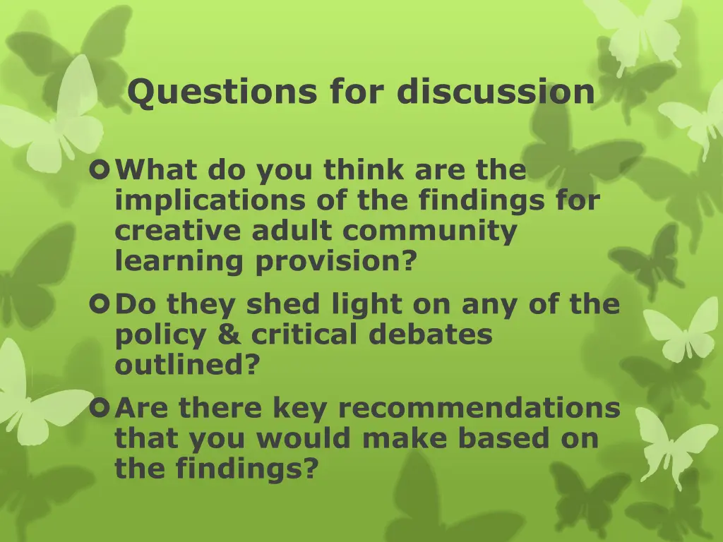 questions for discussion