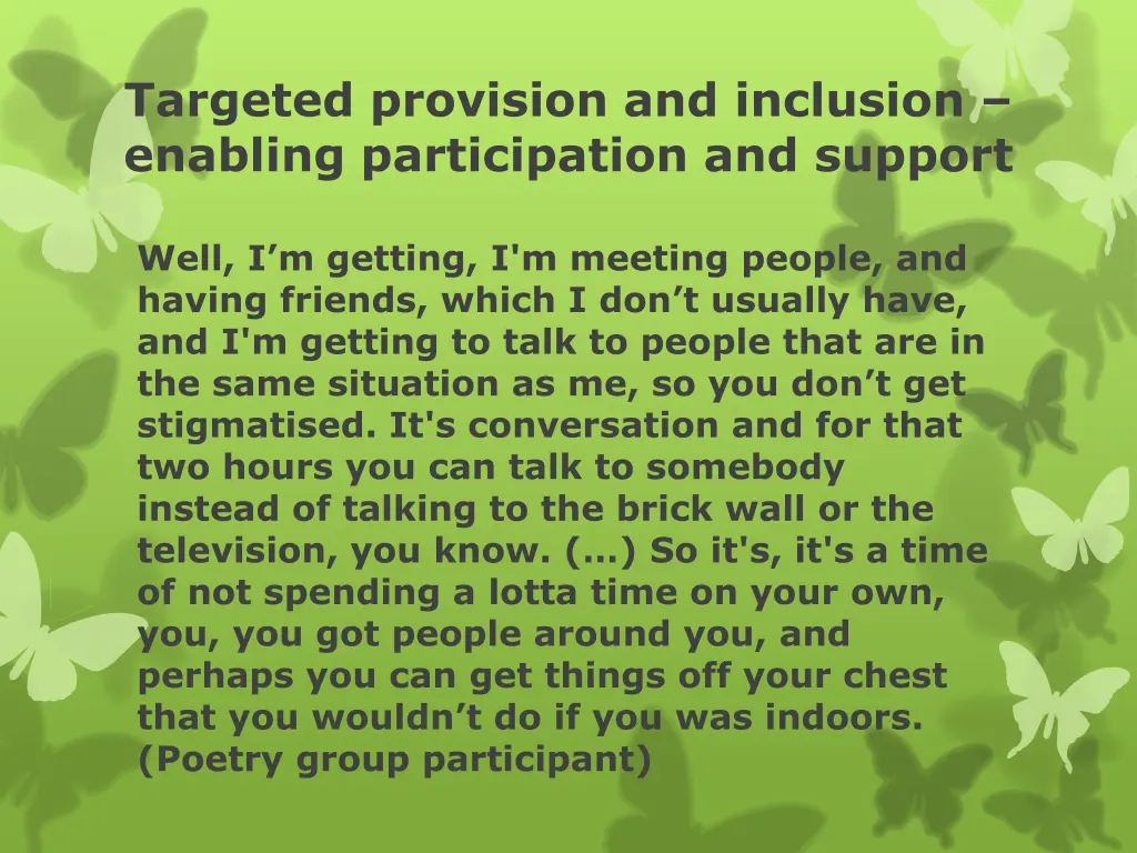 targeted provision and inclusion enabling