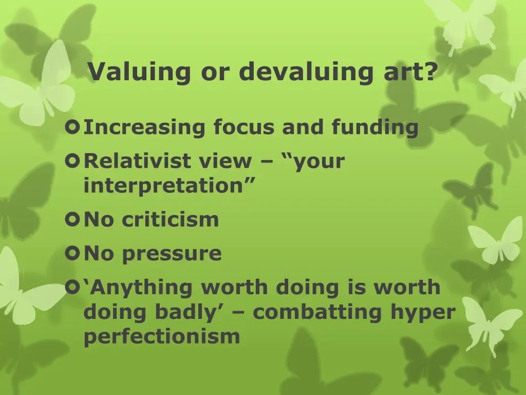 valuing or devaluing art