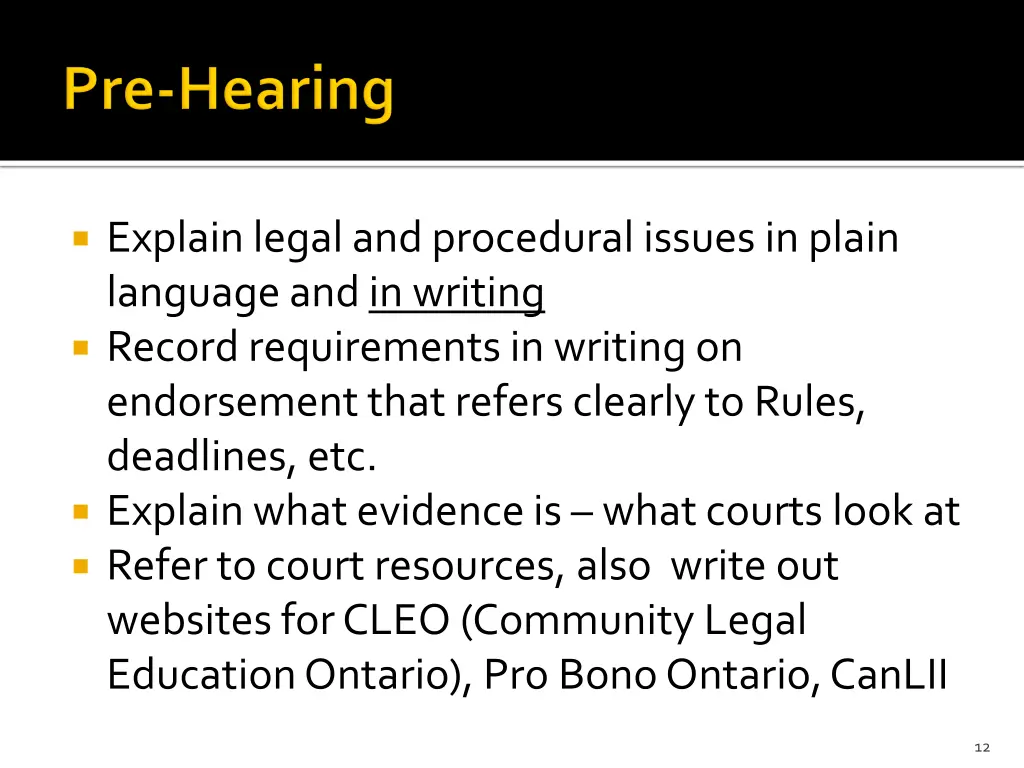 explain legal and procedural issues in plain