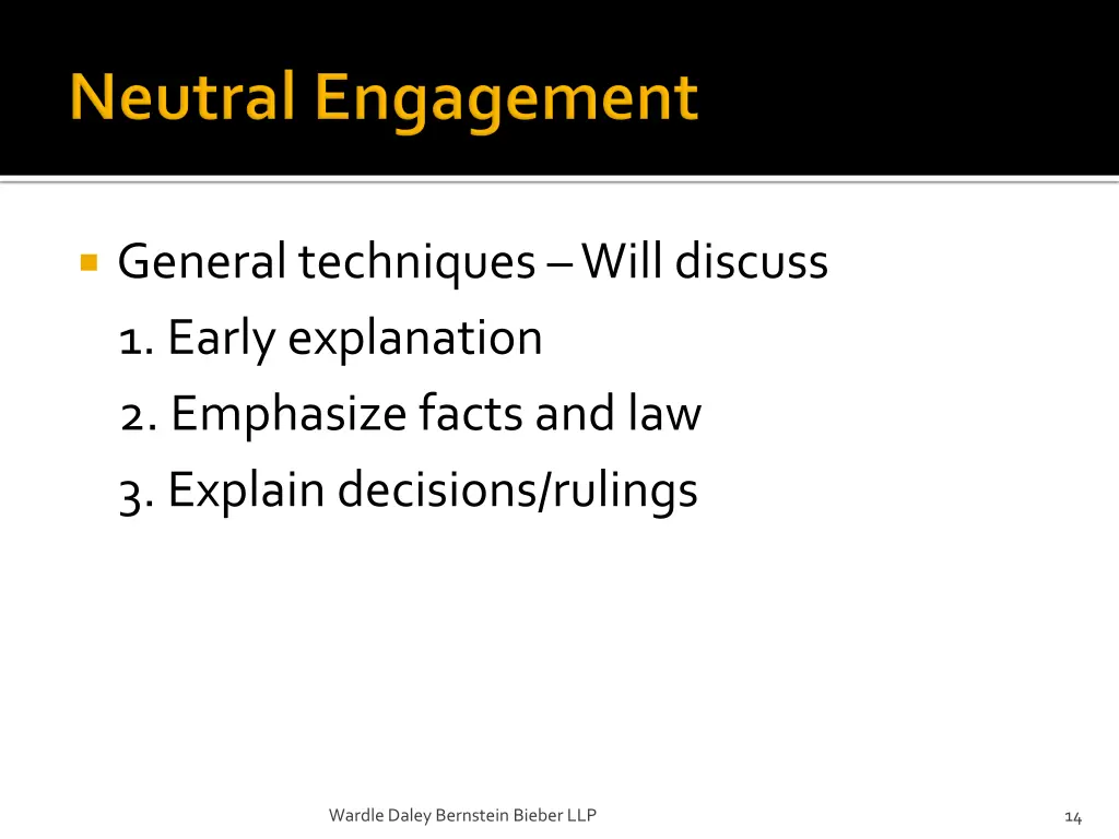 general techniques will discuss 1 early