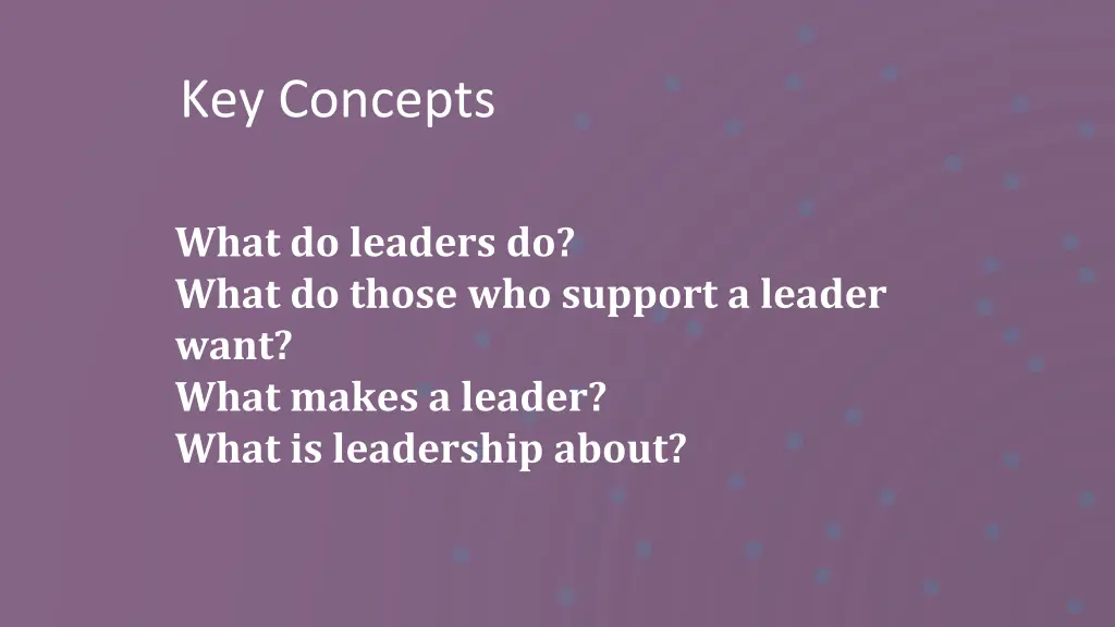 key concepts