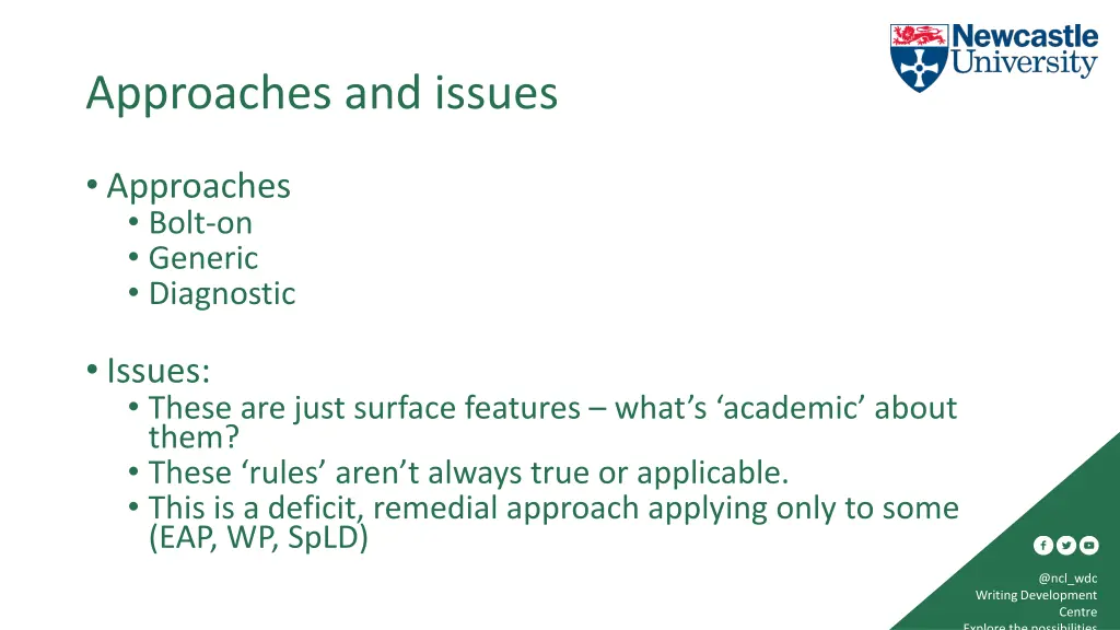 approaches and issues
