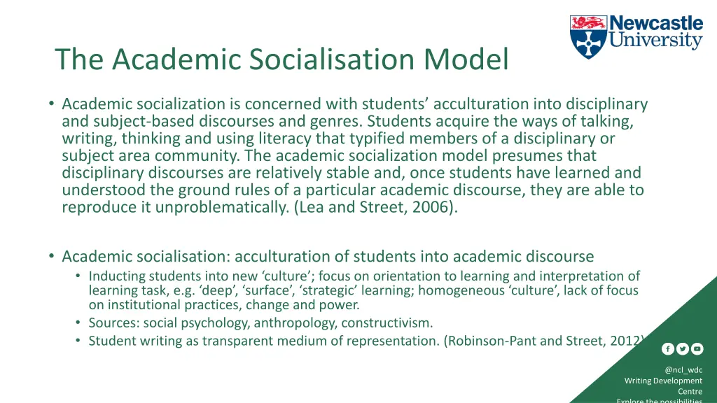 the academic socialisation model