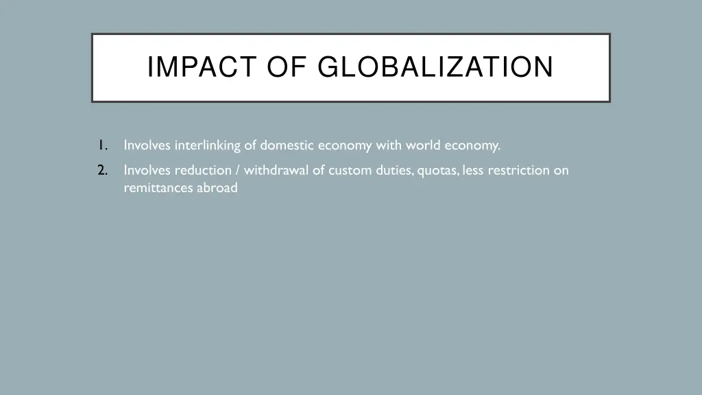 impact of globalization