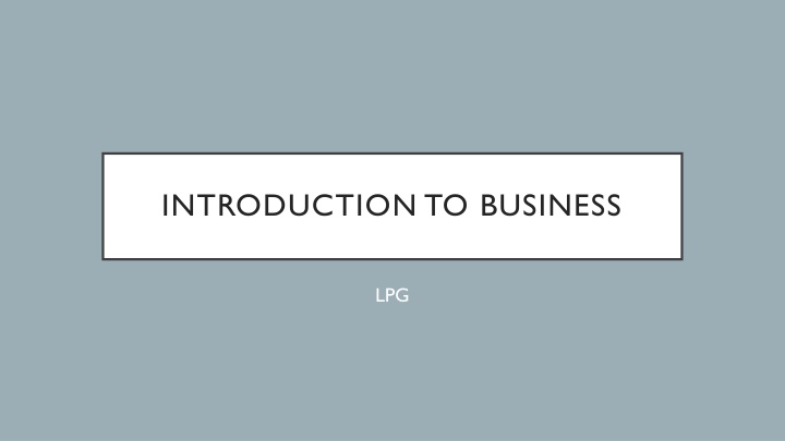 introduction to business