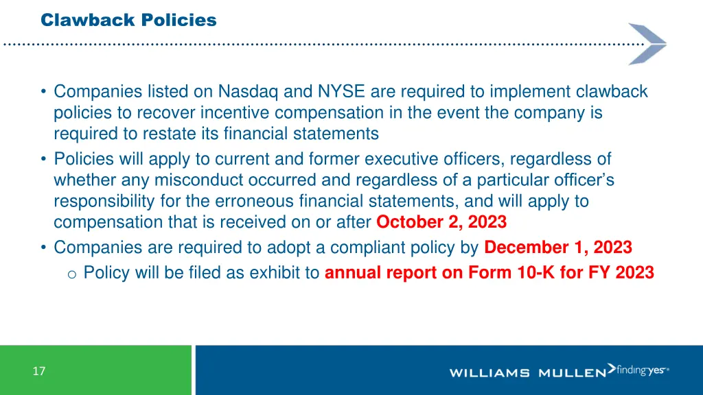 clawback policies