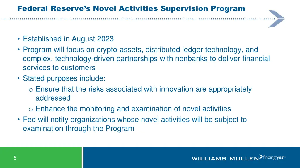 federal reserve s novel activities supervision