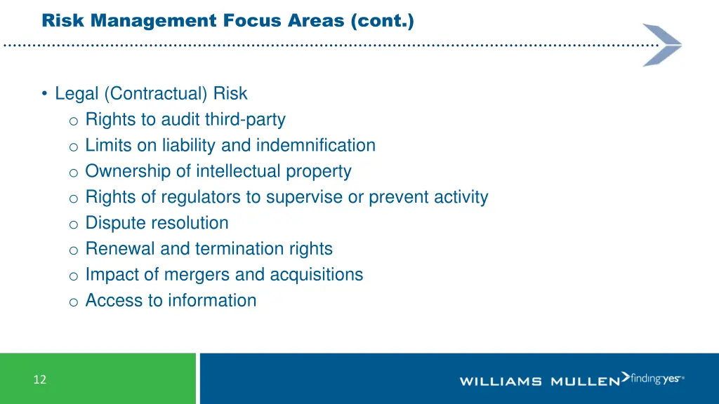 risk management focus areas cont 1