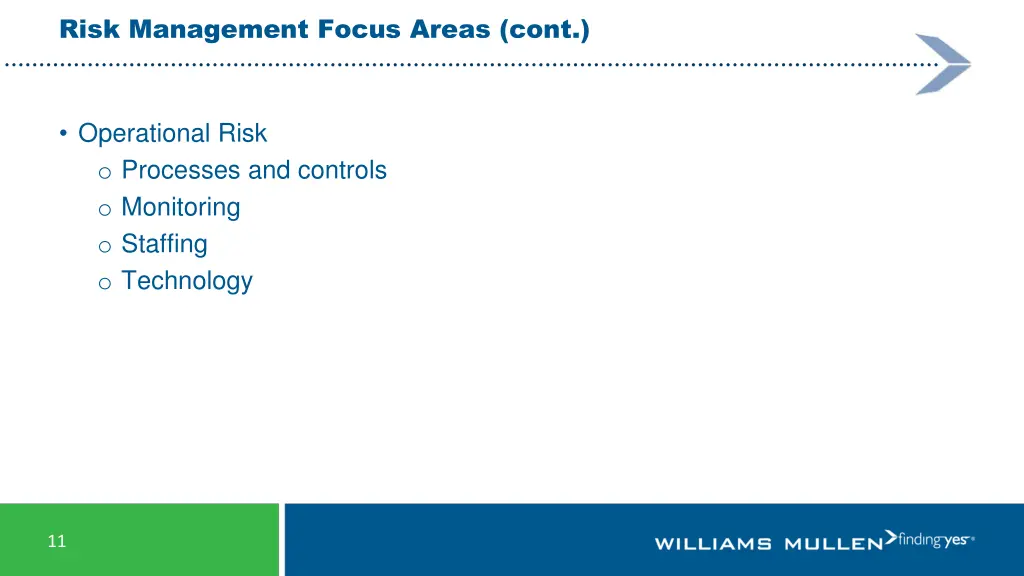 risk management focus areas cont