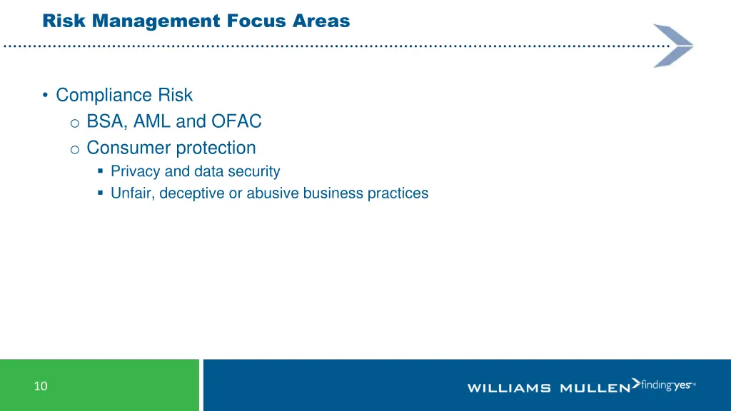 risk management focus areas
