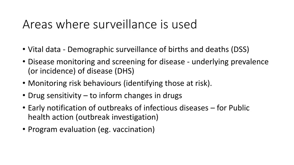 areas where surveillance is used