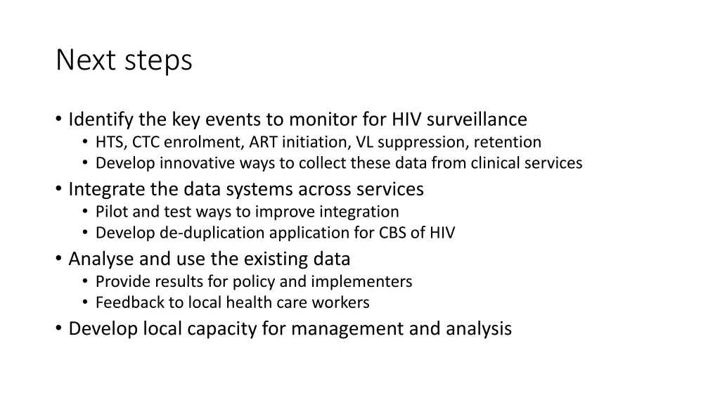 next steps