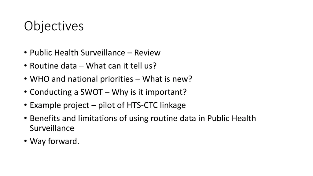 objectives