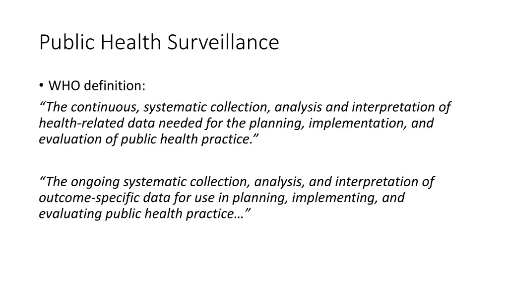 public health surveillance