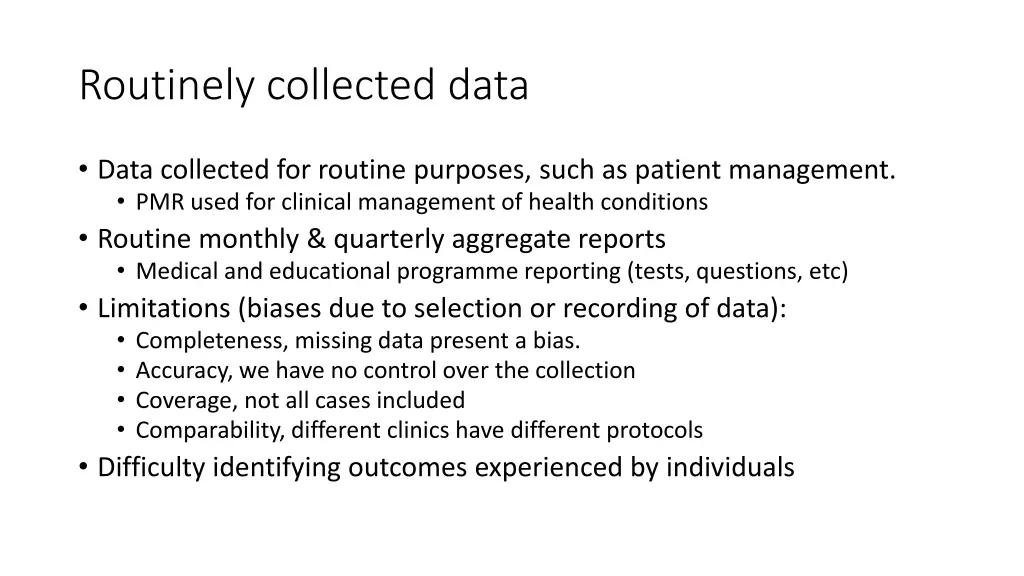routinely collected data