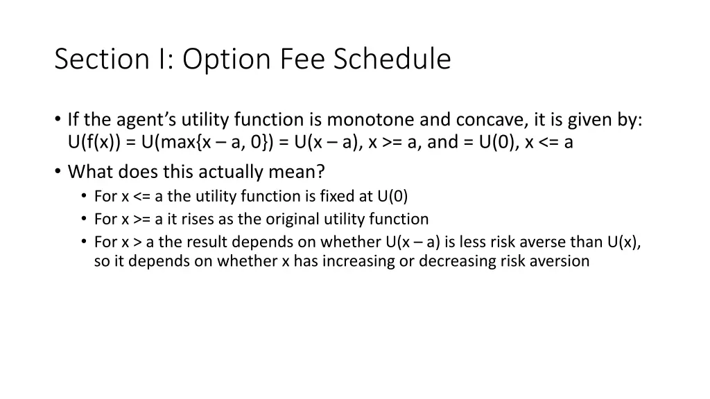 section i option fee schedule 1