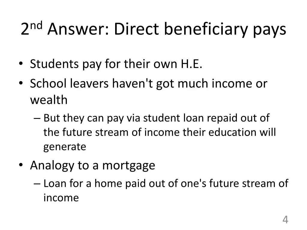2 nd answer direct beneficiary pays
