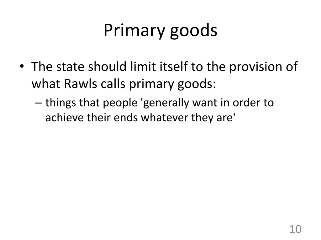 primary goods