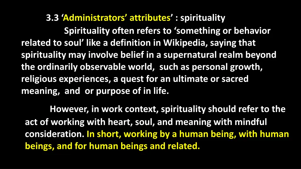 3 3 administrators attributes spirituality