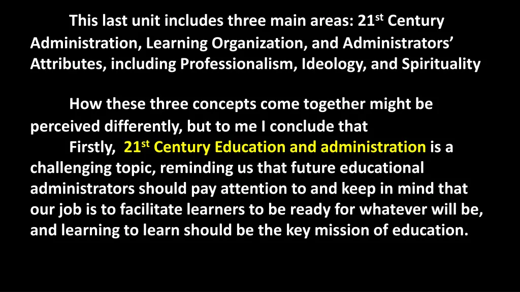 this last unit includes three main areas