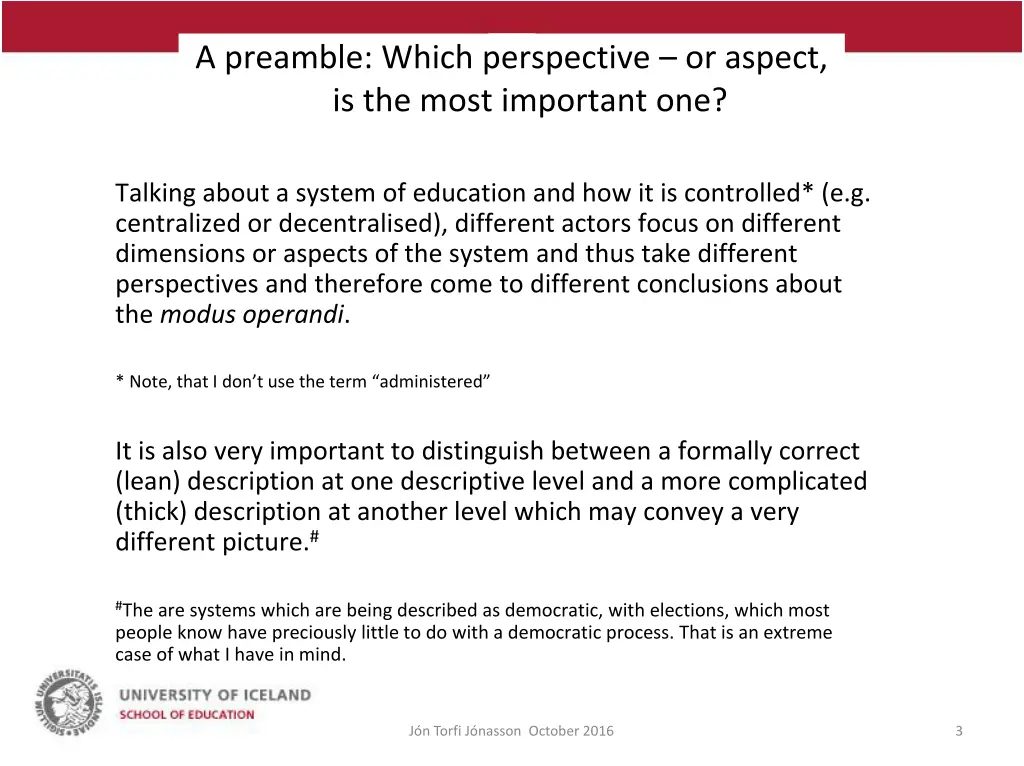 a preamble which perspective or aspect