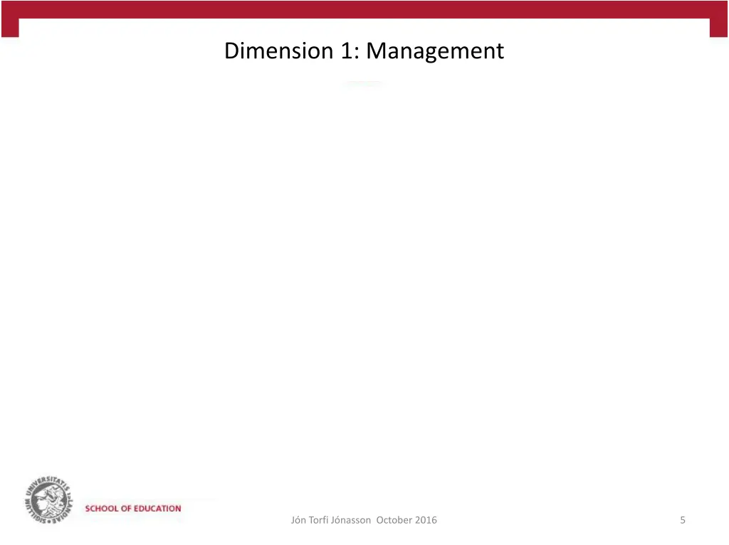 dimension 1 management
