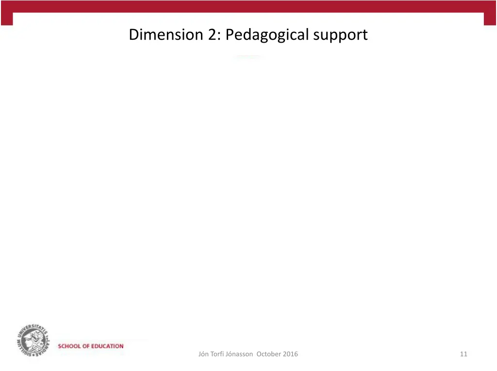 dimension 2 pedagogical support