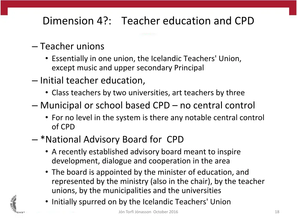 dimension 4 teacher education and cpd