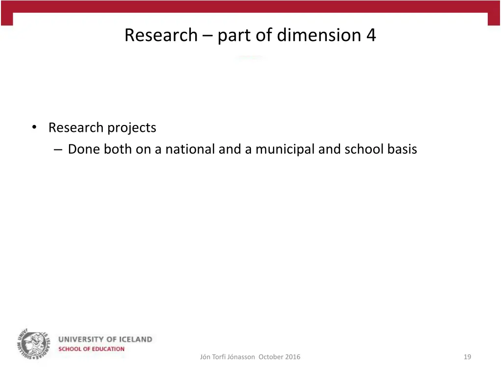 research part of dimension 4