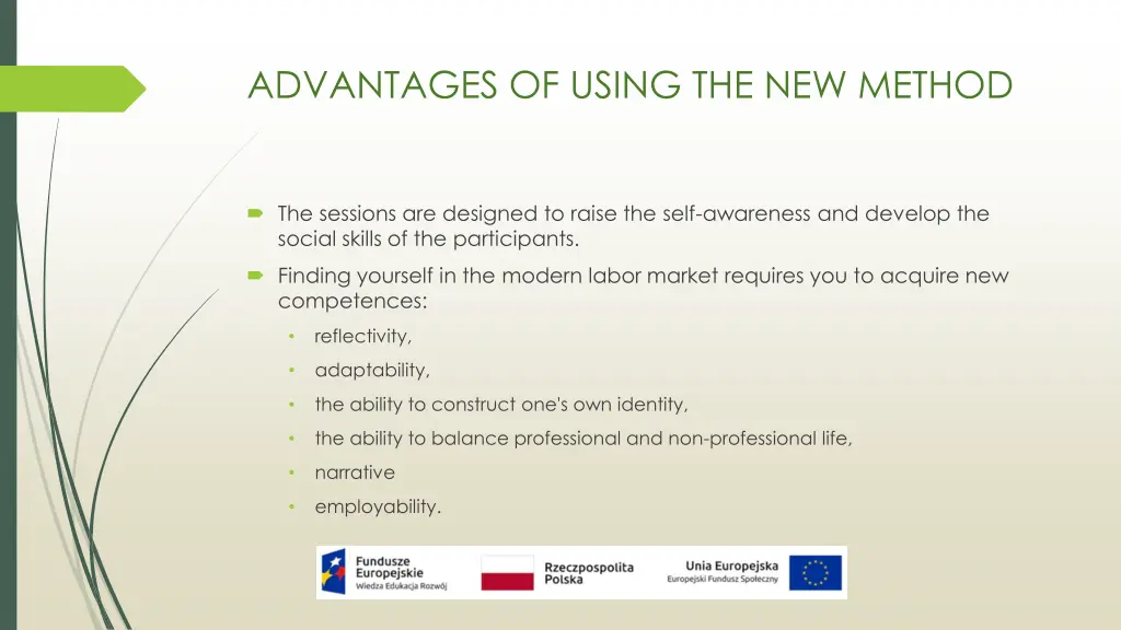 advantages of using the new method 1
