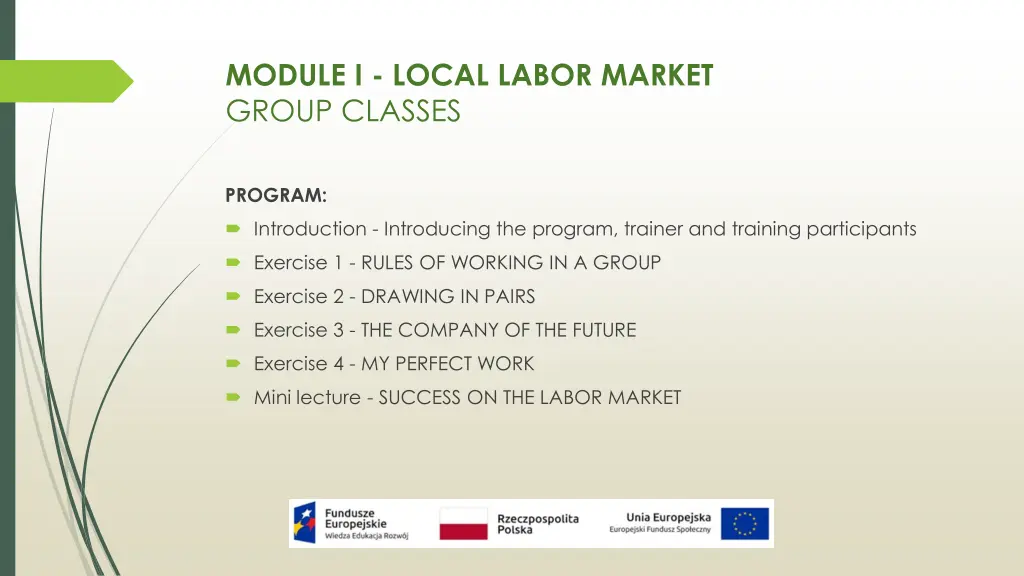 module i local labor market group classes 1