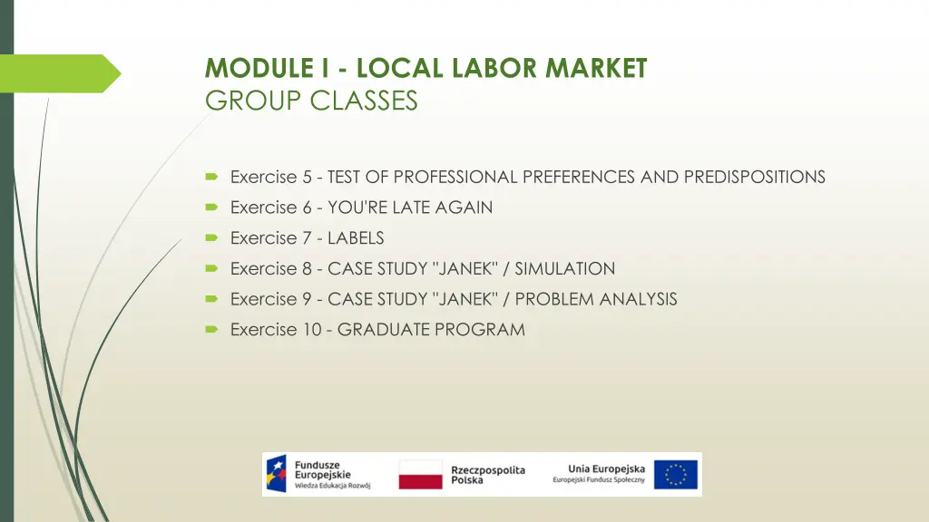 module i local labor market group classes 2