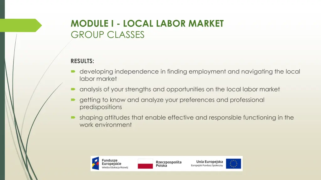 module i local labor market group classes