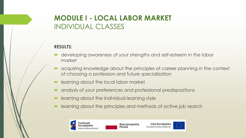 module i local labor market individual classes