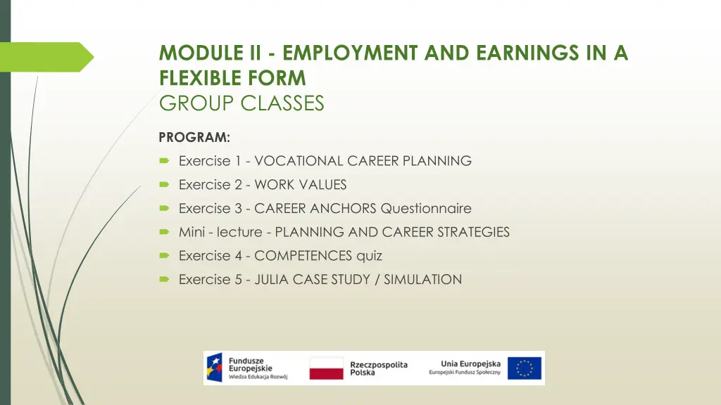 module ii employment and earnings in a flexible 1