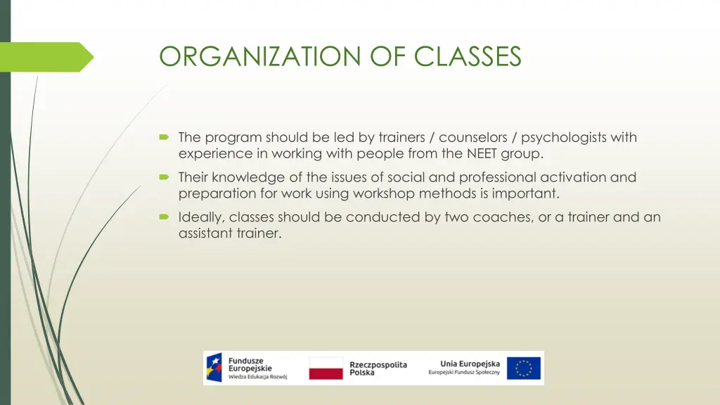 organization of classes