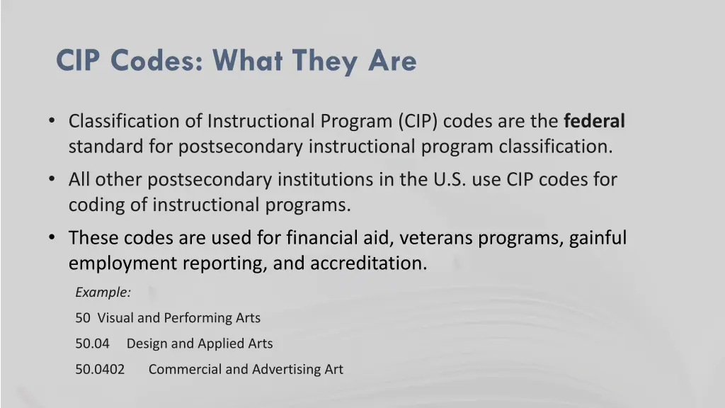 cip codes what they are