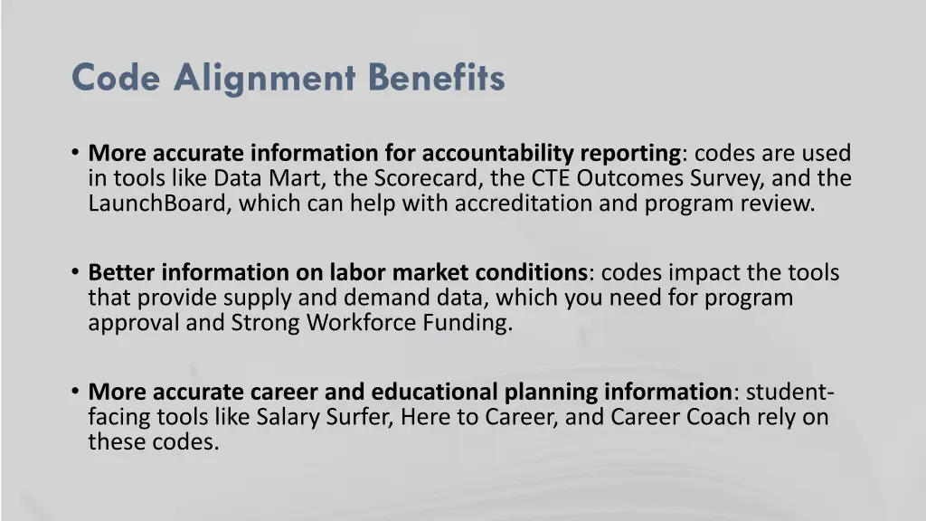 code alignment benefits 1