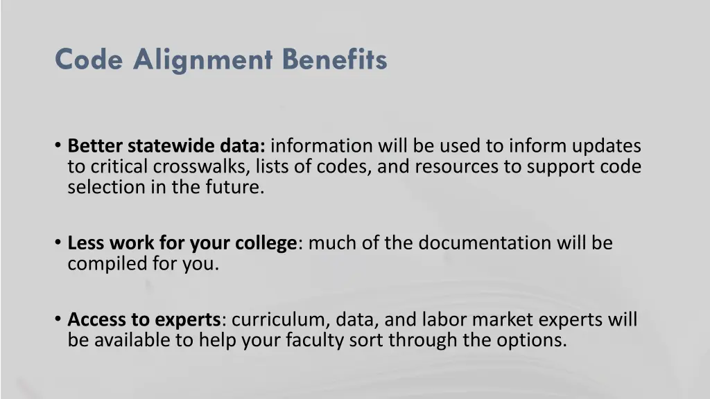 code alignment benefits 2