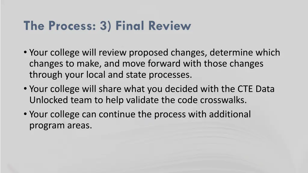 the process 3 final review