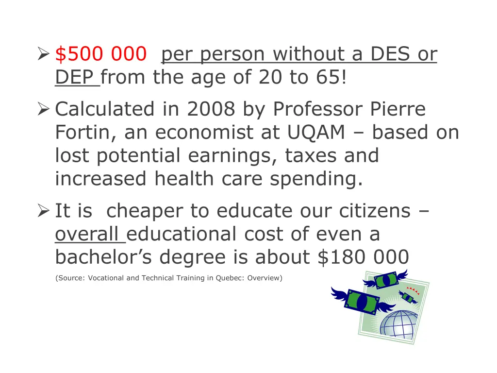 500 000 per person without a des or dep from