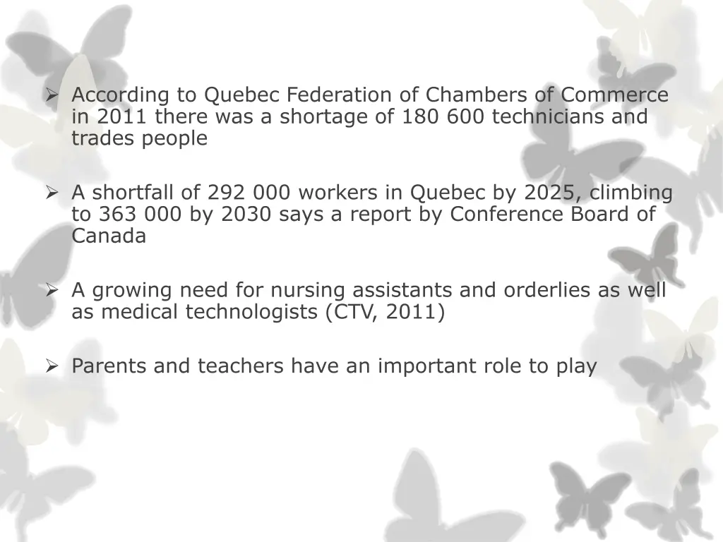 according to quebec federation of chambers