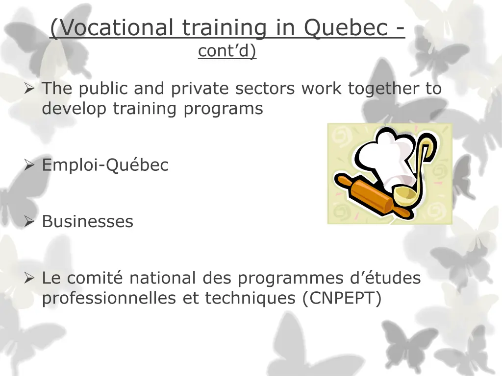 vocational training in quebec cont d