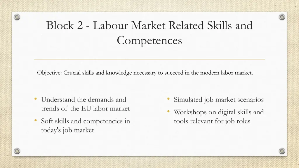 block 2 labour market related skills
