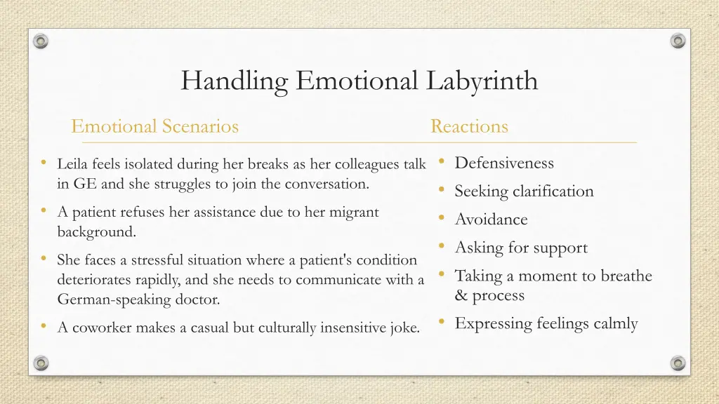 handling emotional labyrinth