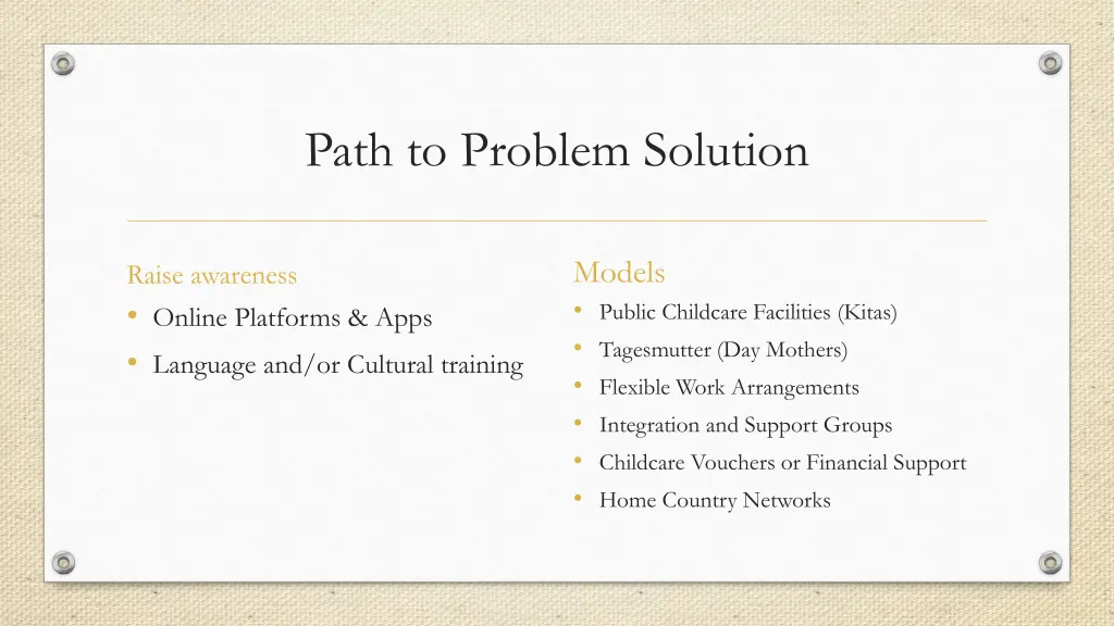 path to problem solution