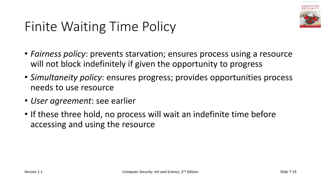 finite waiting time policy