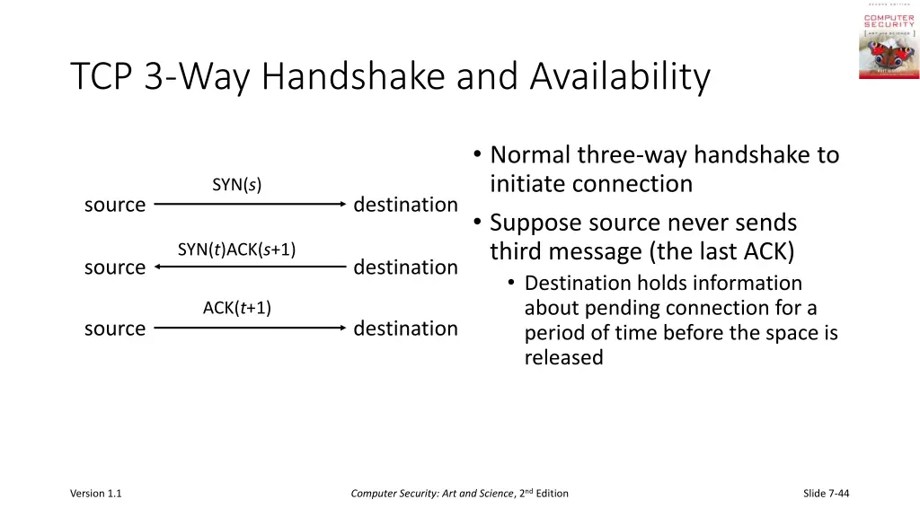 tcp 3 way handshake and availability